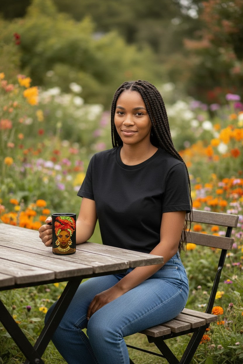 Radiance in Rhinestones — Black Rhinestone Coffee Mug Gift for Her