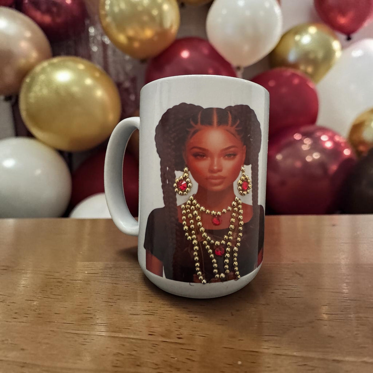 Braids & Gold Beads Mug