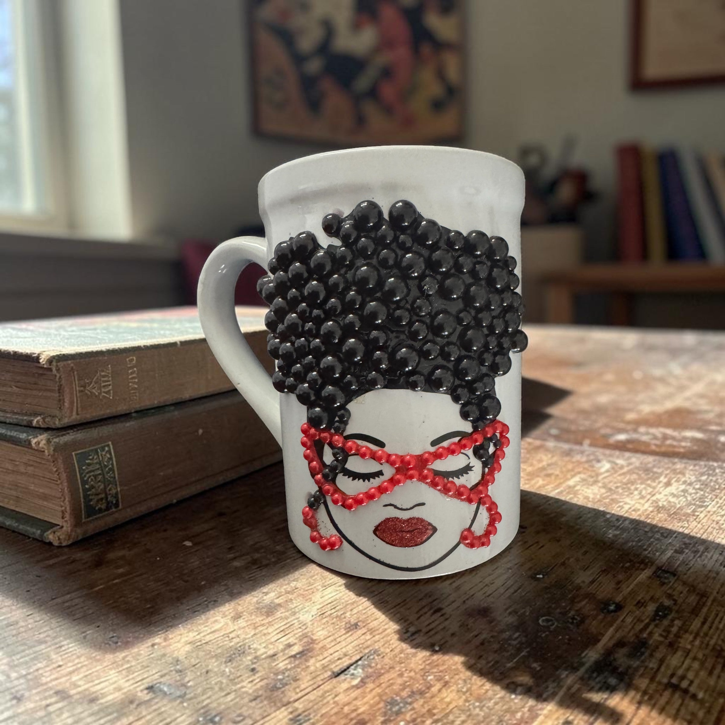 Red Glass Lady Mug