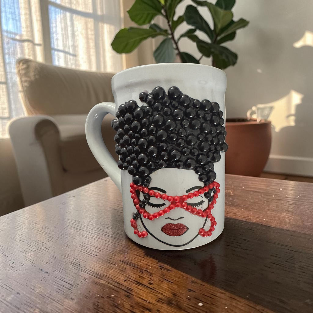 Red Glass Lady Mug