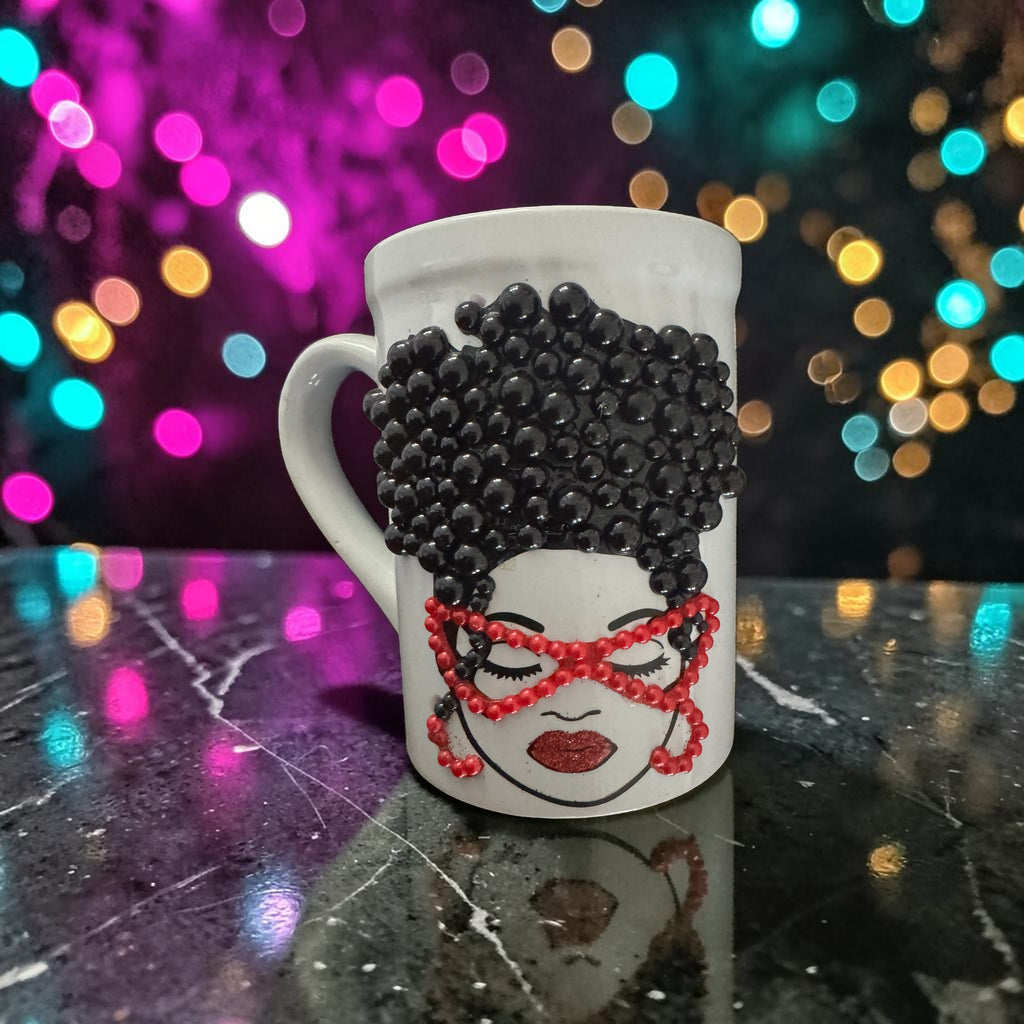 Red Glass Lady Mug