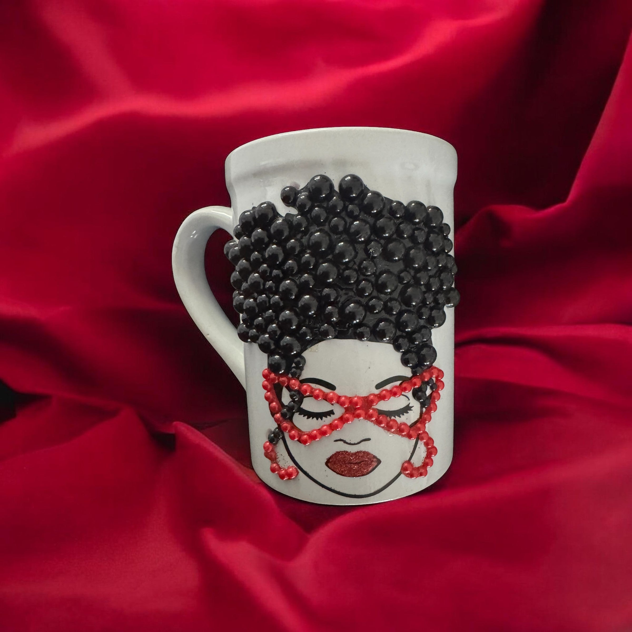 Red Glass Lady Mug